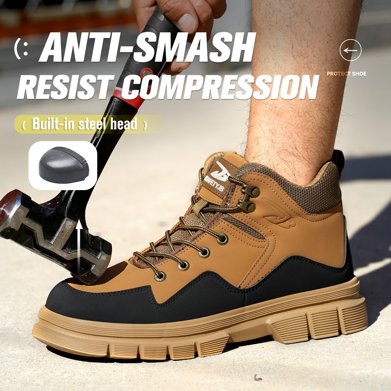 New Male Indestructible Shoes Anti-Smash Anti Puncture Work Boots Safety Shoes Men Anti Scalding Welder Boots Steel Toe Shoes 549