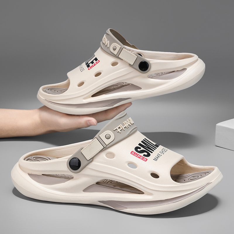 2024 Men's Outdoor Slippers Comfortable Soft Sole Slide Clogs Casual Shoes Men Women Beach Sandals Big Size 46 47 4b7