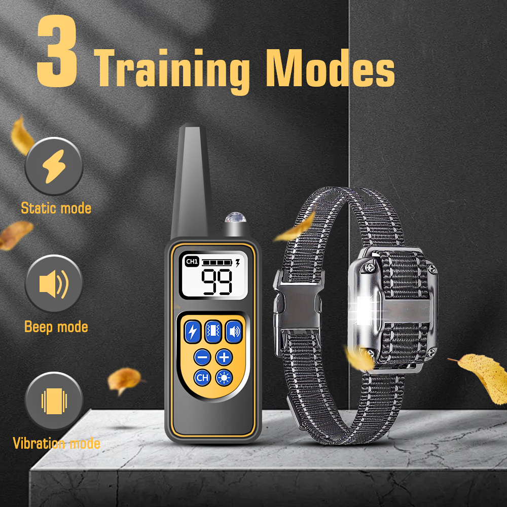 Dog Training Collar with Remote, Waterproof Shock Collar, Rechargeable, Small, Medium, Large Dogs, Beep