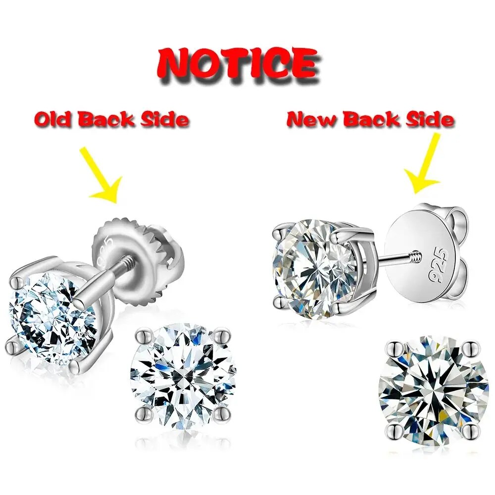 Real 100% Sterg Sier Earring D Color VVS Moissanite Dia Ear Earrings For Women 2024 Trend Wedding Rose Gold stud Jewelry gift
