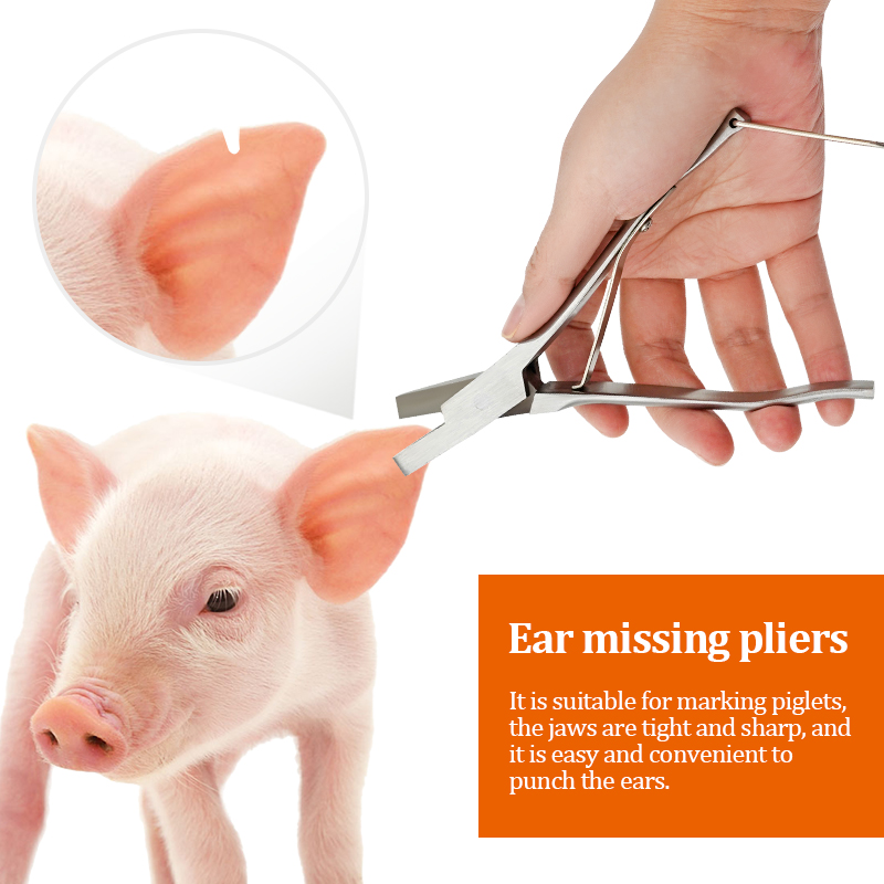 Stainless Steel Pig Ear Punch Pliers U-V Shaped Animal Ear Pliers Pig Marker Forceps Cattle and Sheep Farm animal Marking Pliers