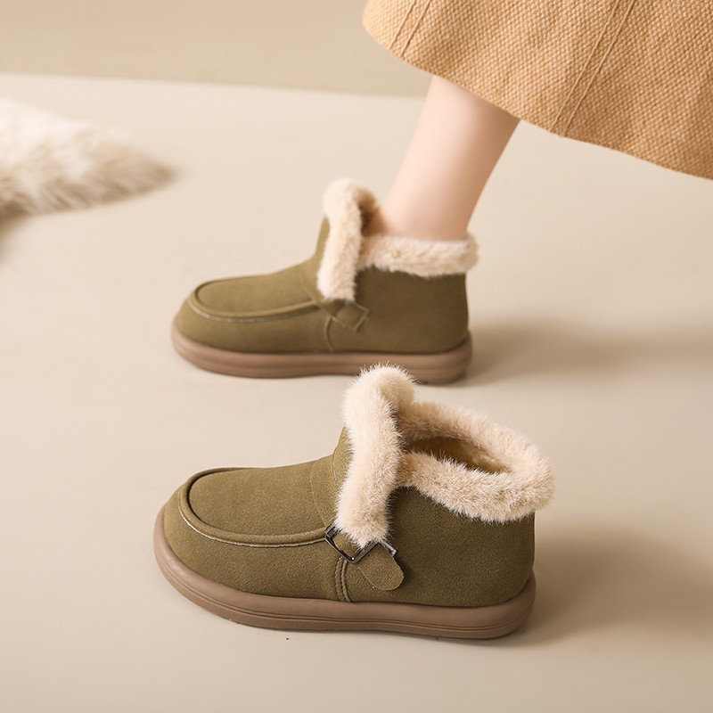 Winter Women Ladies Snow Female Non Slip Plush Fur Shoes Keep Warm Ankle Boots Plus Size 35-42 ff5b