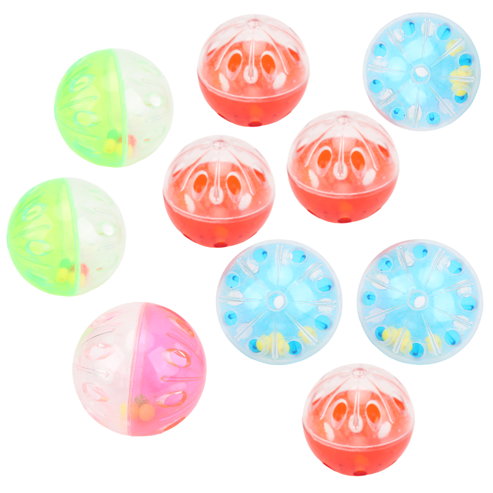 Colorful Plastic Bird Jingle Balls, Bird Toys, Cage Accessories, Chewing Training, Biting, 10Pcs