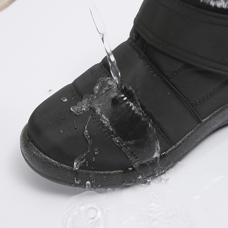 Lucyever 2024 New Waterproof Winter Women Faux Fur Non Slip Snow Boots Woman Warm Thicken Plush Ankle Booties Plus Size 43