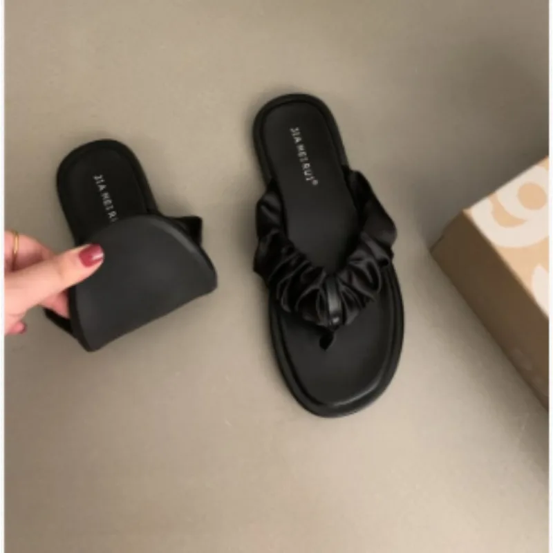 Female Flat Summer Clogs Woman Ladies' Slippers Med Slides Platform Pantofle New Beach Designer 2024 Rubber PU Shoes Wo 2c0d
