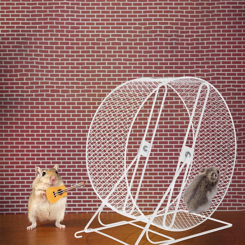 1pc Hamster Exercise Wheel With Bracket Mute Running Wheel Iron Running Wheel Toy For Small Animal Chinchilla Hedgehog Guinea