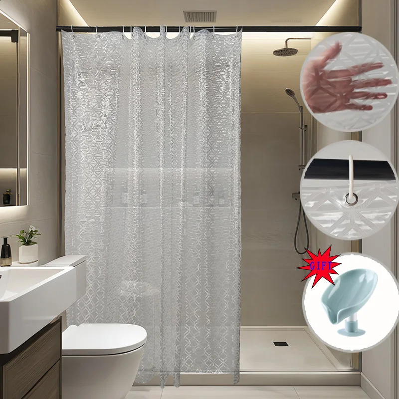 2024 Bathroom Cover 180X200 Waterproof Mildew Waterproof Bathroom Shower Cover Diamond 3D Color Window Cover Bathroom Cover 240903