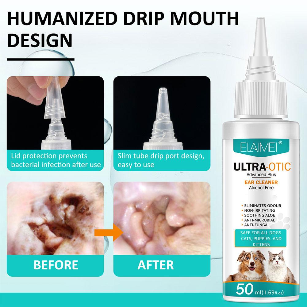50ml Pet Ear Cleaner Cleaner Depth Care Odor Eliminator Earwax Remover Pet General Gentle Non Irritating Ear Cleansing Solution