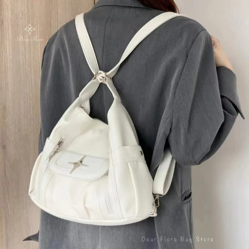 Y2k soft simple large capacity handbag Star classic shoulder bag punk gothic casual crossover travel backpack 240903