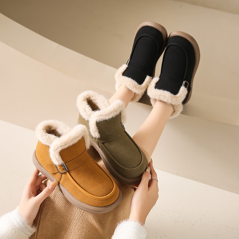 Winter Women Ladies Snow Female Non Slip Plush Fur Shoes Keep Warm Ankle Boots Plus Size 35-42 ff5b