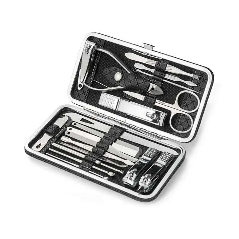 8/9/11/16/19 Pcs Manicure Cutters Nail Clipper Set Stainless Steel Ear Spoon Nail Clippers Pedicure Nail Art Tool Manicure toolsXJ240903
