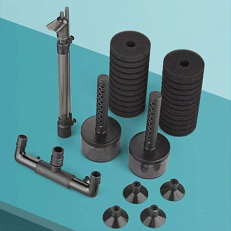 Black Aquarium Filter Suitable for Cleaning and Purifying Large Fish Tanks Air Pump Skimmer Biochemical Sponge Biological Filter