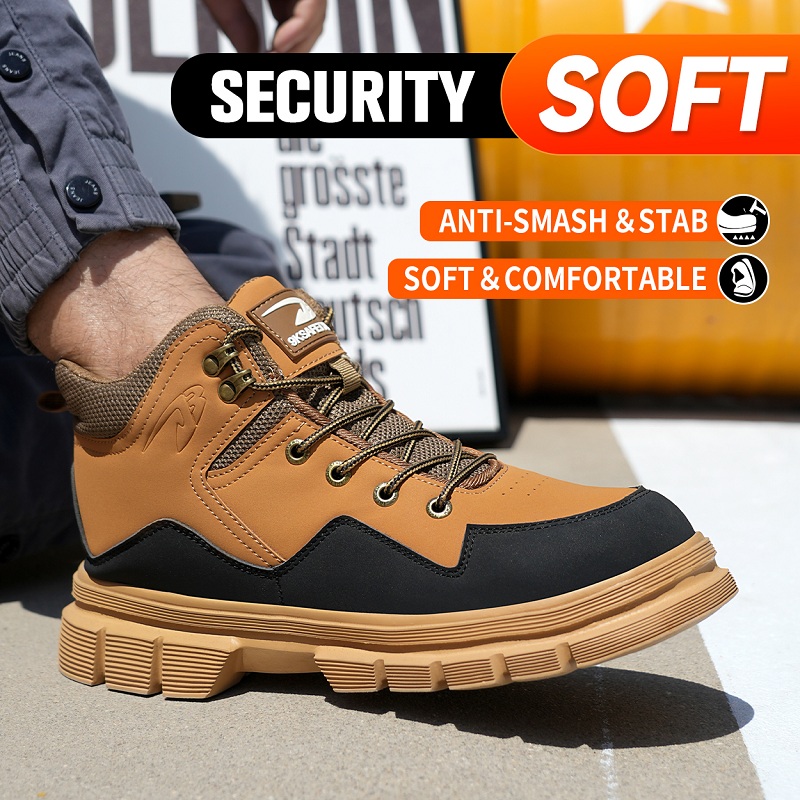 New Male Indestructible Shoes Anti-Smash Anti Puncture Work Boots Safety Shoes Men Anti Scalding Welder Boots Steel Toe Shoes 549