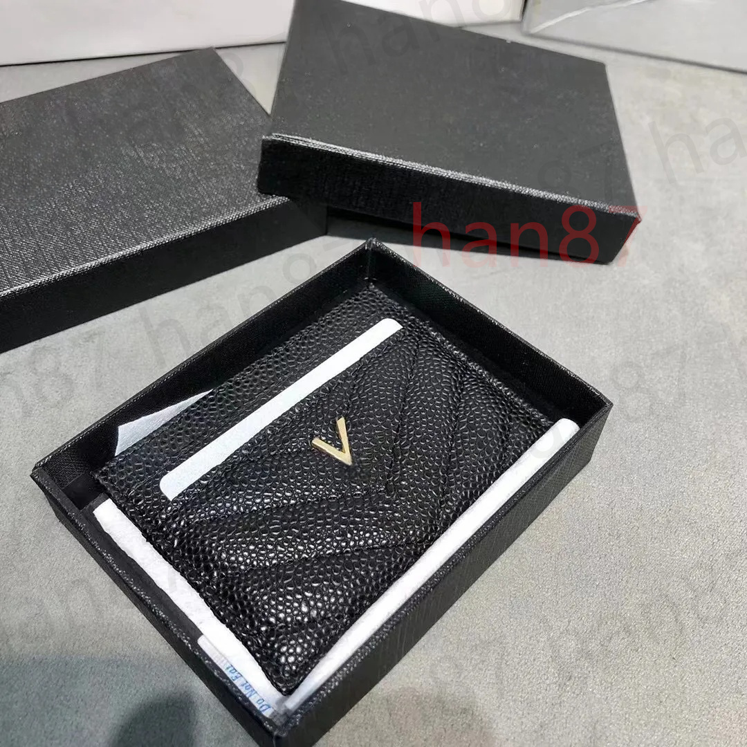 Luxury Wallets men designer women card holders classic pattern quilted caviar wholesale black dark red pink woman small mini wallet Pebble leather with box 12