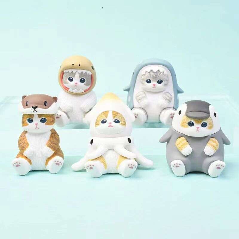 Mofusand Box Shark Cat Figure Toys Cos Marine Organism Dolls Bd Bag Decoration Kids Christmas Gift