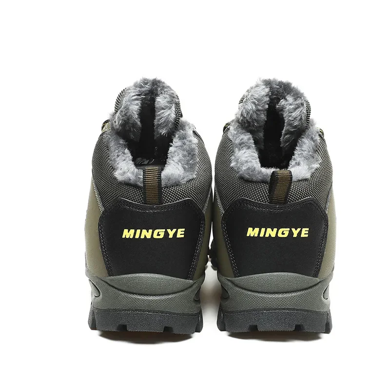 New Men Boots 2024 Fashionable Outdoor Mountaineering Shoes with Velvet Warm Snow Work Boots Leisure Sports Travel Luxury