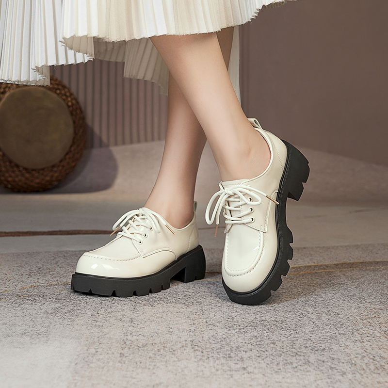 2025 NEW Loafers AIYUQI Genuine Leather Spring New Women British Style Platform Lace up Round Toe Women s Shoes f s