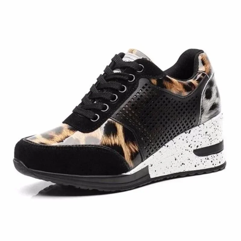 Wedge Sneakers Mesh Platform Shoes Solid Color Thick Bottom Zipper Vulcanized Shoes for Women's Sneakers Zapatos De Mujer