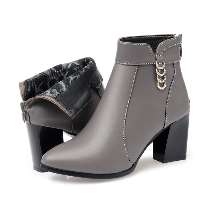 Women AIYUQI Ankle 2024 New GenuineLeather Women's Fashion Boots red Pointed Rhie High-heeled Winter Wedding Boot 1beb 's