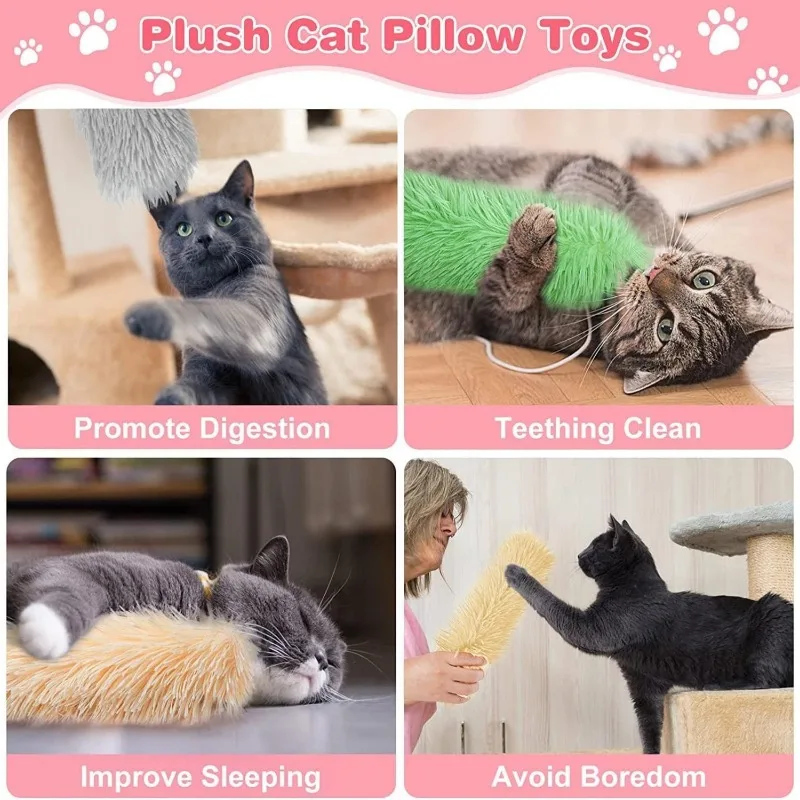 Plush Pillow Cat Toys Catnip Sounding Paper Pet Interactive Self-healing Chew Toy Cat Supplies Каціная Мята Hierba Gatera