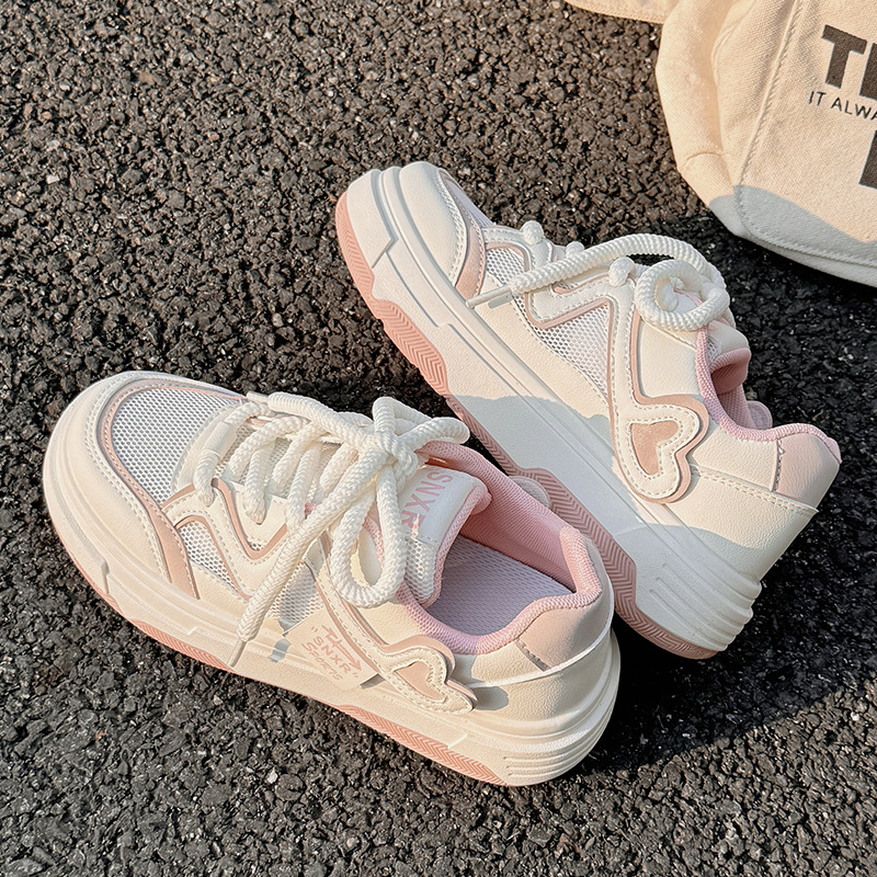 Women's autumn pink breathable casual sports board shoes