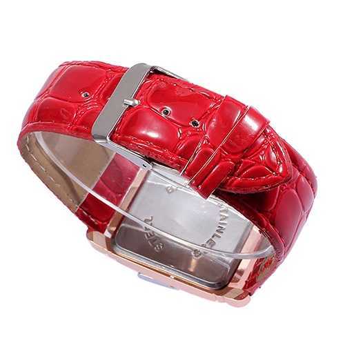 Mens Fashion Artificial Leather Strap Square Dial Quartz Simulated Watch W240902