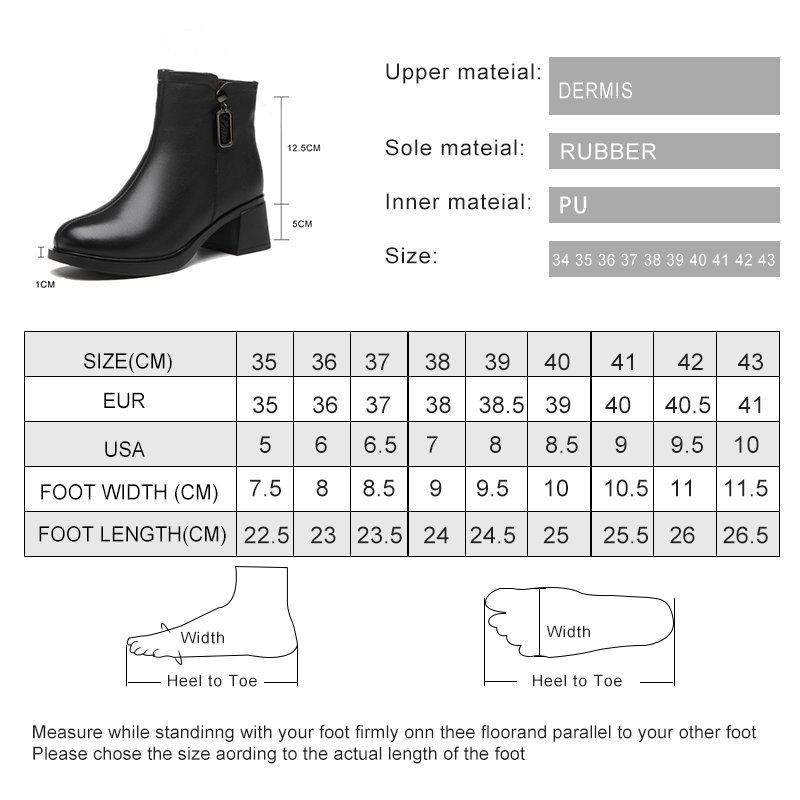 AIYUQI Winter Boots Women 2024 New Genuine Leather Women Ankle Boots Mid Heel Wool Warm Women's Dress Boots
