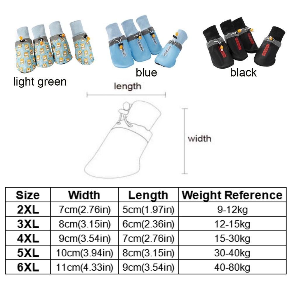 4pcs/set Soft Large Dog Foot Cover Breathable Adjustable Dog Shoes Socks Non-slip Wear Resistant Dog Footwear For Four Seasons