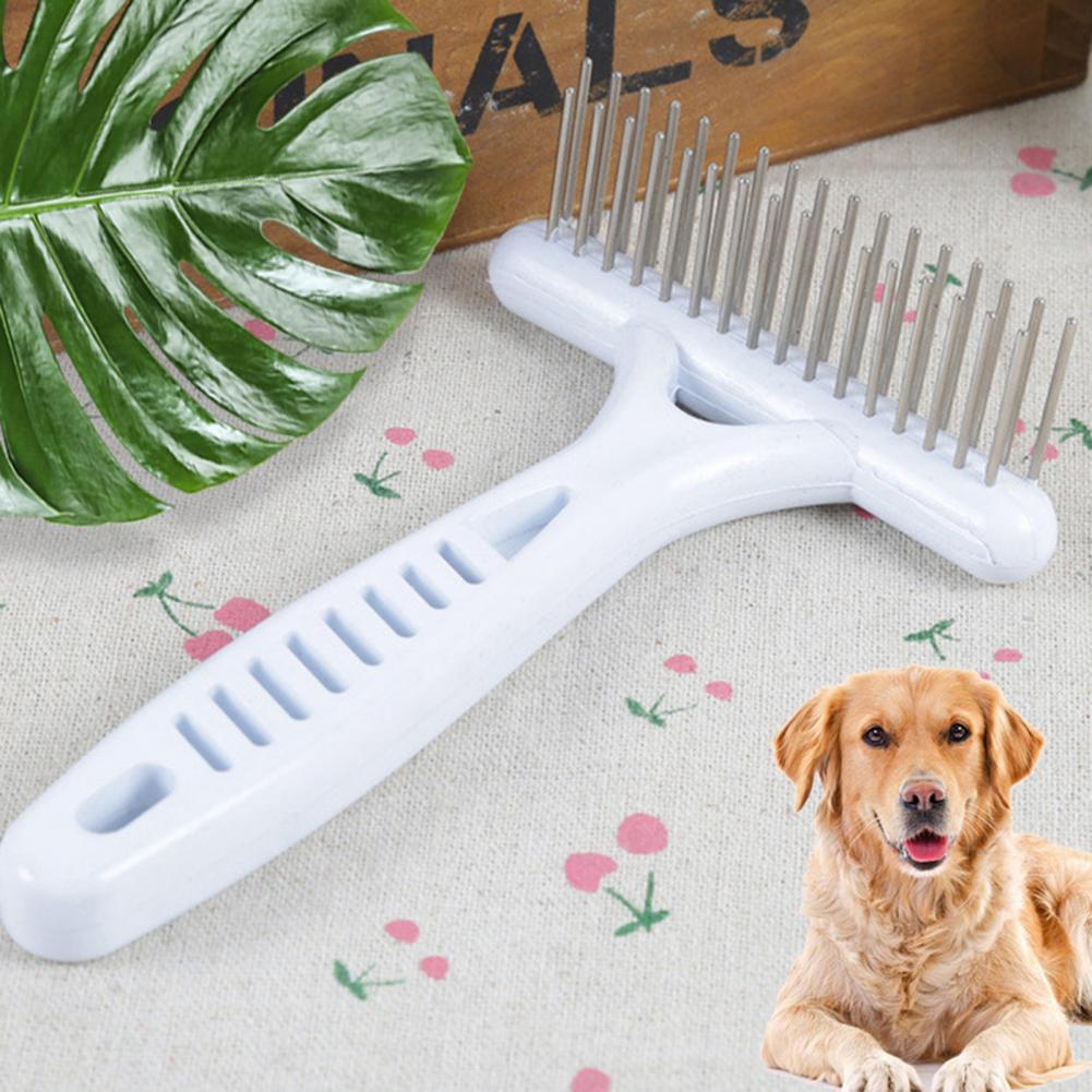 Dog Grooming Tool Pet Hair Removal Tool Stainless Steel Pet Grooming Rake Brush for Short Long Hair Dog Cat Shedding Brush Tool
