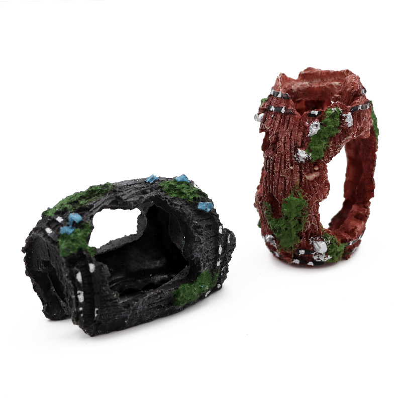 Cartoon Fish Tank Decor Figures Ornaments Resin Fish Tank Pineapple House Decoration Cave Cask Landscaping Aquarium Accessories