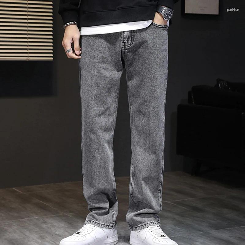 2025 S Fashion Designer Men S Jeans Ninth Pants Straight Denim High Quality Classic Daily Arrivals Gray Wide Spring Autumn Dropship Long Trouser