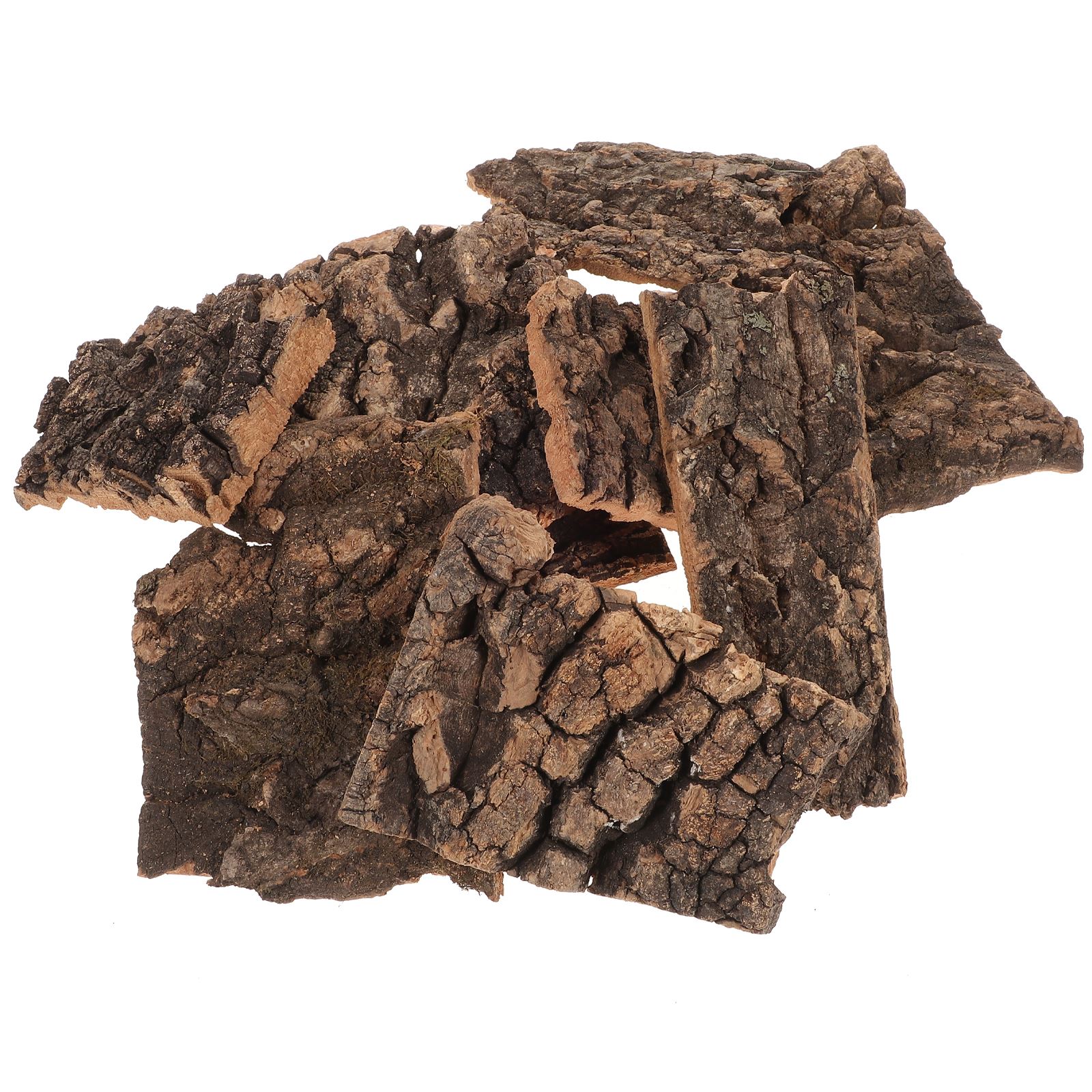 10pcs 5-9cm Natural Cork Bark Flat Reptile Terrarium Background Decor Artificial Bark Reptile Basking Platform Bark Decoration