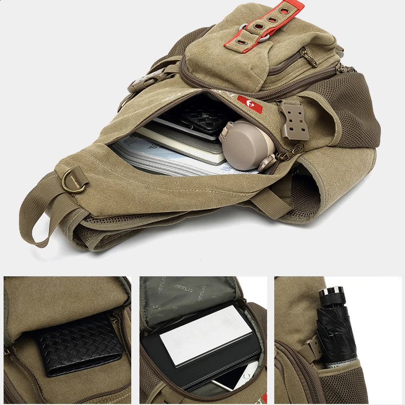 Chest Bag for Teenager Boys Men Female Canvas Messenger Bags Shoulder Sling Backpack Trave Casual Crossbody Bag for Short Trip 240903