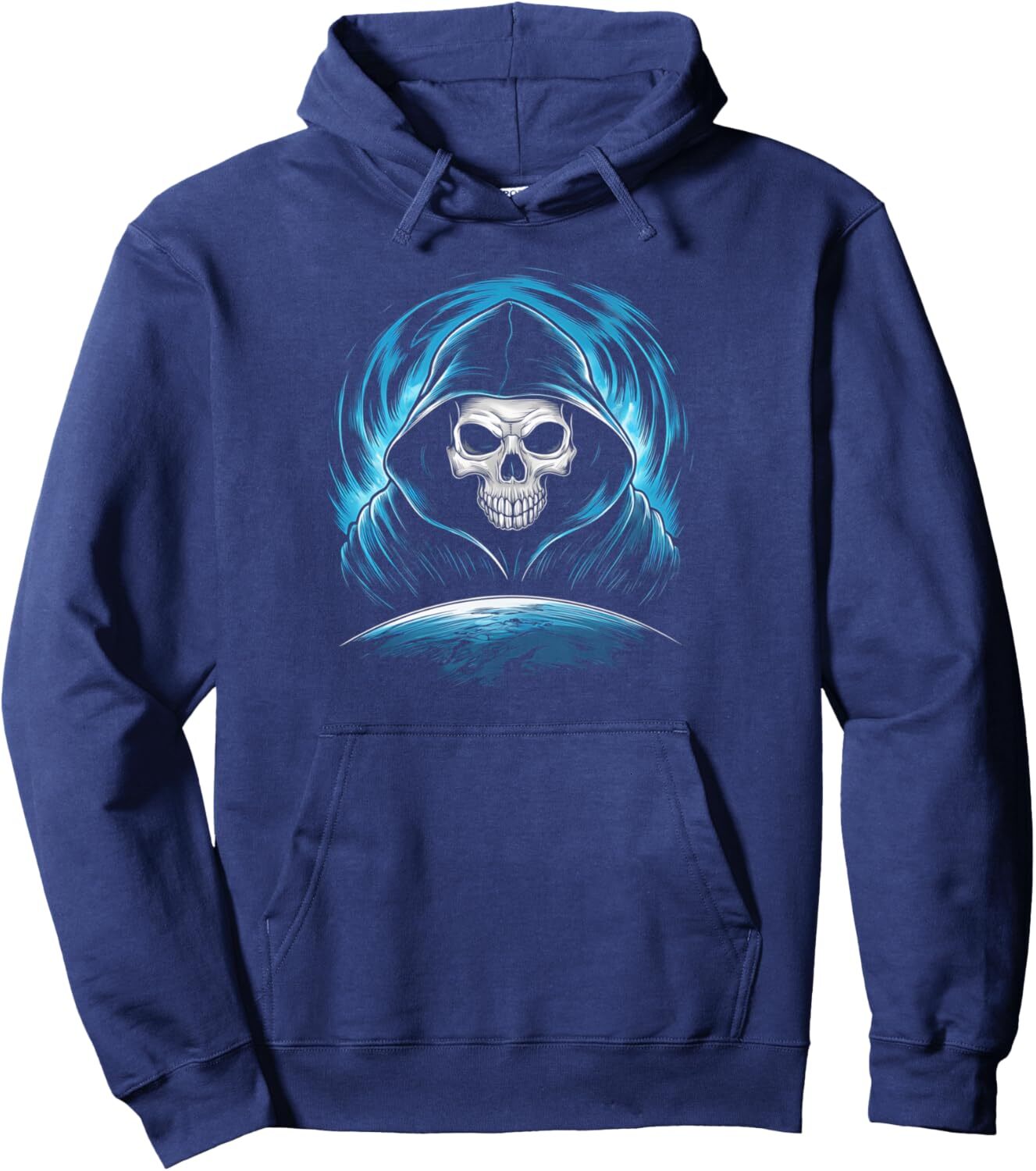 Halloween Hoodie for Mens Womens Skull Hooded Death In The Sky Graphic Tees Pullover Hoodies