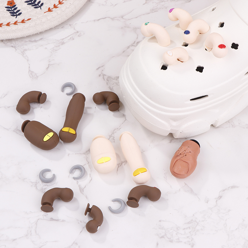 1/7pcs 3D Toe Charms For Slippers Accessories Decoration 7Pcs Funny Shoe Charms Decoration For Kids And Adults