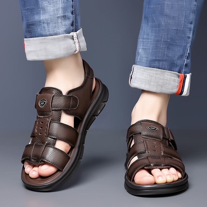 2025 new Summer Nwe Men Comfort Hollow Non-slip Soft Lighted Breathable All-match Classic Wearable Fashion Casual Leather Sandals 3227