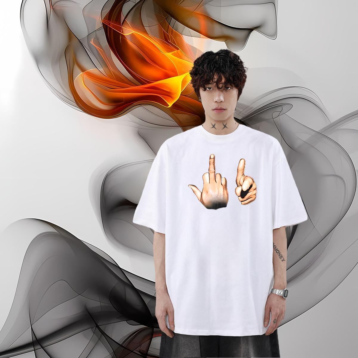 Customized T-Shirts Sports Casual Popular Couples T Shirts Tee Shirt Custom Anime Short Sleeve O-Neck 230g 100% Cotton hands