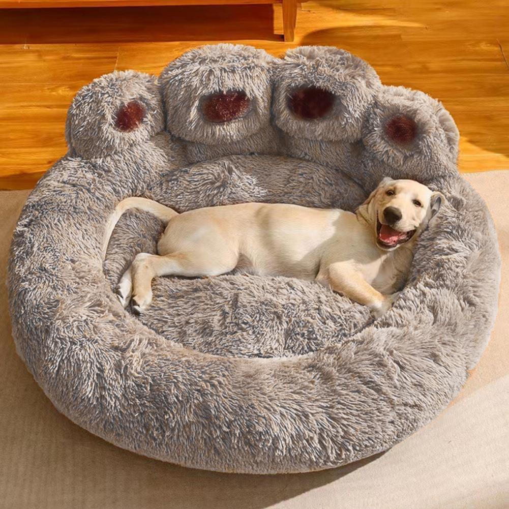 Pet Nest Plush Bed Paw Shaped Pet Bed Fluffy Plush Paw-shaped Pet Bed for Cats Dogs Warm Comfortable for Sleeping for Cozy