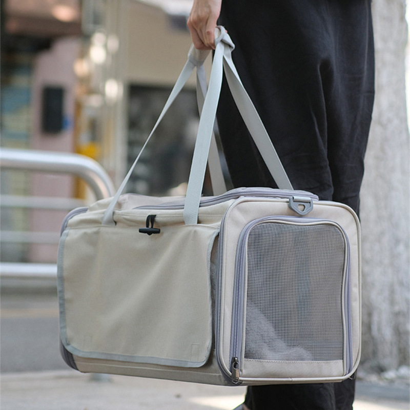 Pet Bag Portable Bag for Outings Foldable Car Shoulder Portable Cat Bag Large Capacity Two Cat Outing Bag
