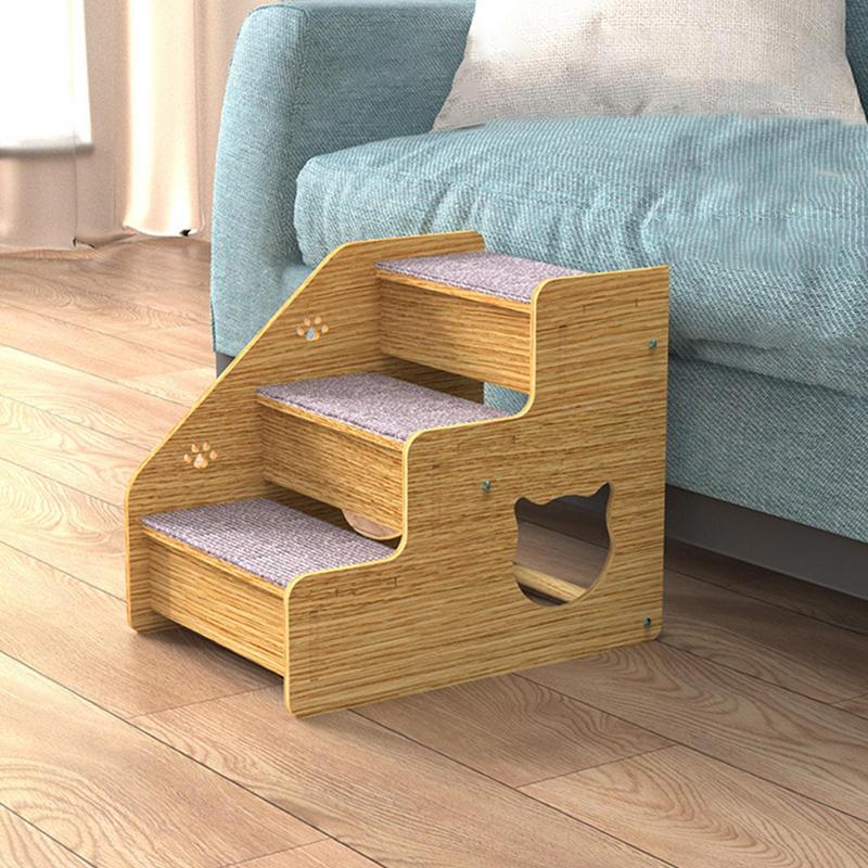 Pet Stairs For Couch 3-Steps Dog Steps For Medium/Small Dogs Old Cats Non-Slip Pets Steps Dog/Cat Ladder For Beds Cars