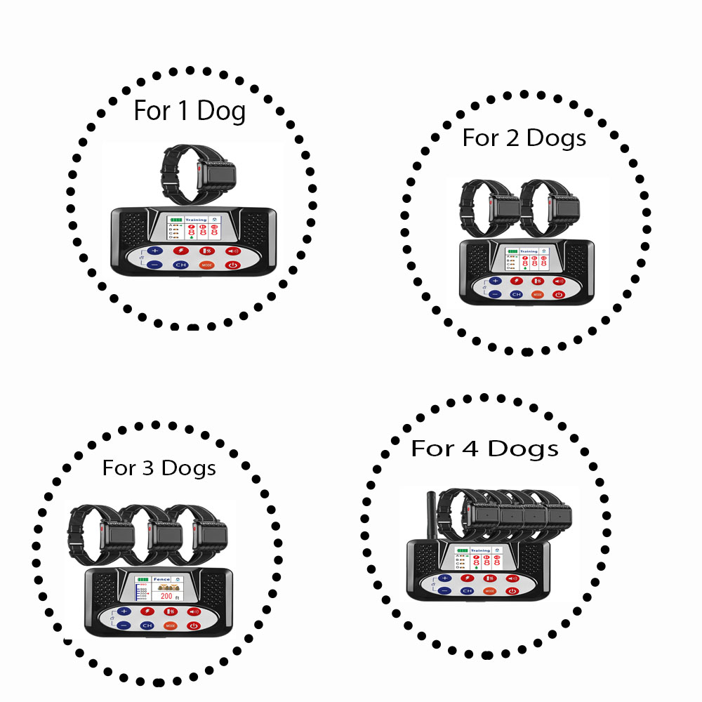 Pet Wireless Electronic Fence Smart Dog Training Device Anti-Lost And Anti- Barking Electric Shock Collar Color Screen Two-In-On