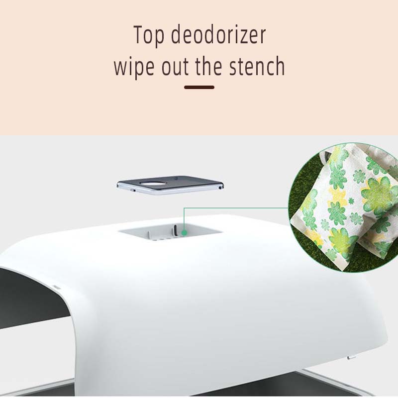 Enclosed Cat Litter Box Fully Spillproof Deodorant Cat Toilet Two-Way Shovel Large Capacity Cat Toilet Litter Box Closed Sandbox