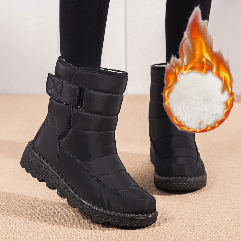 Waterproof Snow for Women 2023 Thick Plush Winter Ankle Boots Woman Platform Keep Warm Cotton Padded Shoes 6269