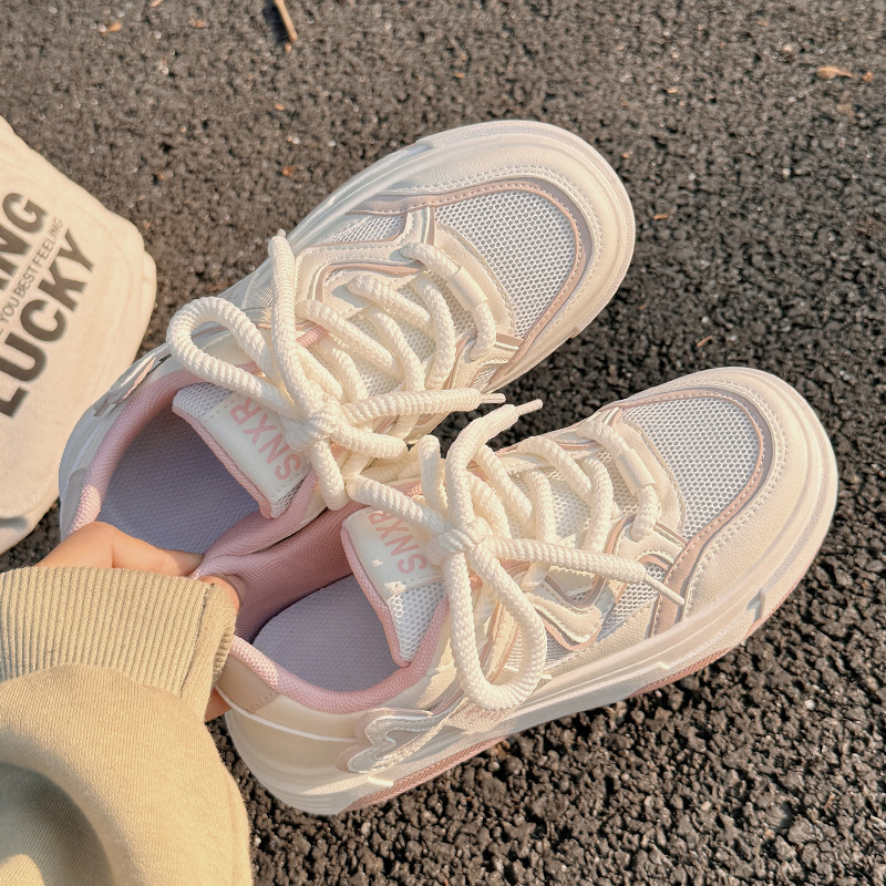 Women's autumn pink breathable casual sports board shoes