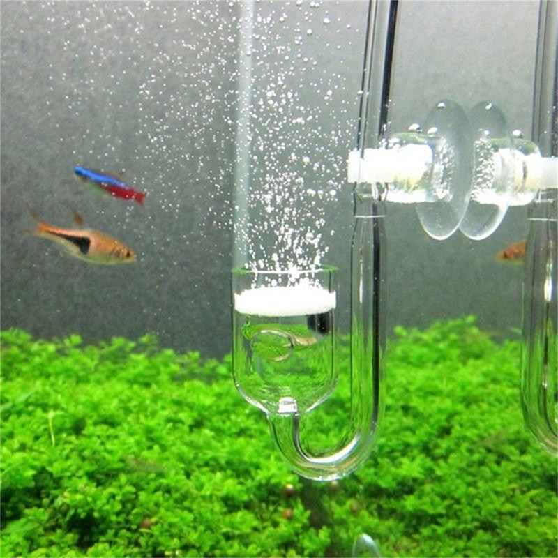 4 In 1 Aquarium CO2 Diffuser Set Carbon Dioxide Atomizer Check Valve U Shaped Connector Suction Cup For Fish Tank Planted Supply