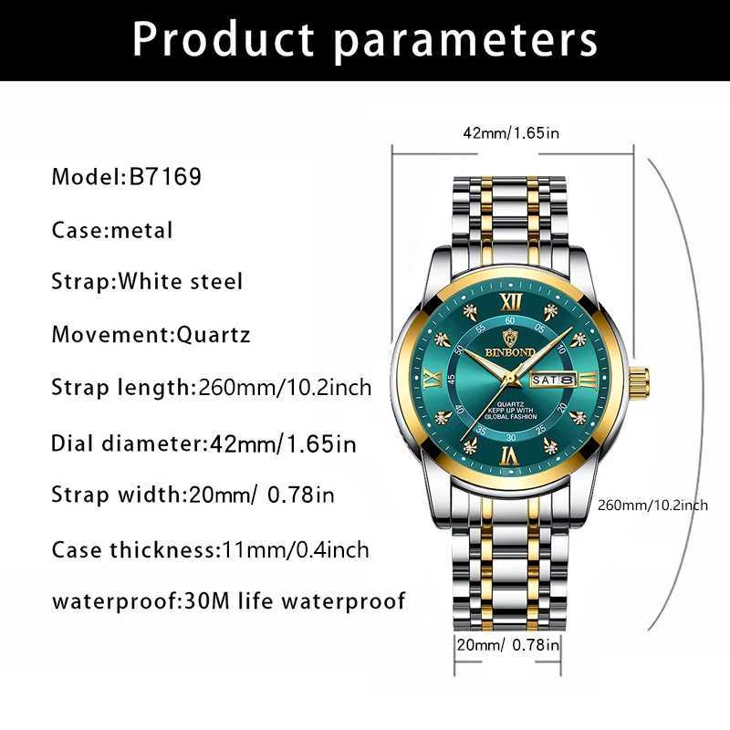 2024 Top Luxury Fashion Diving Watch Mens 30ATM Waterproof Date Watch Sports Watch Mens Quartz Watch Relogio Masculino W240902