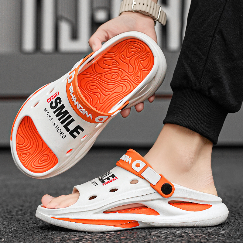 2024 Men's Outdoor Slippers Comfortable Soft Sole Slide Clogs Casual Shoes Men Women Beach Sandals Big Size 46 47 4b7