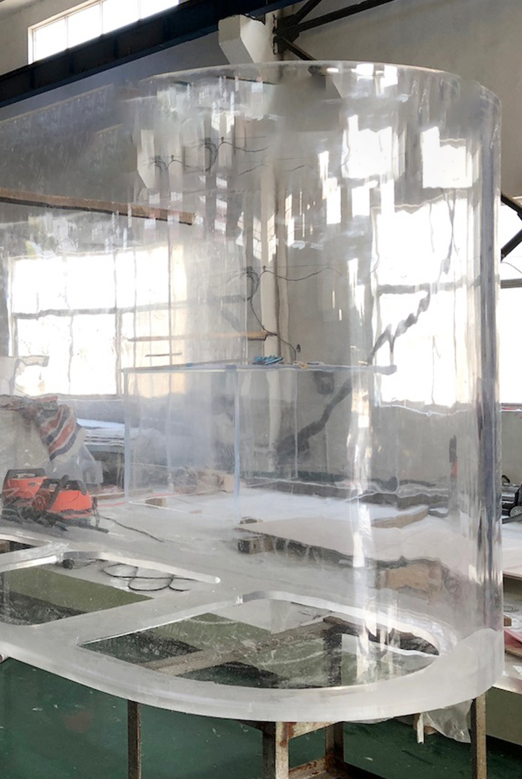 Acrylic Big Fish Tank Rectangle Plastic Grandview Acrylic Factory Custom Large Size Aquariums & Accessories Sustainable 100 MM
