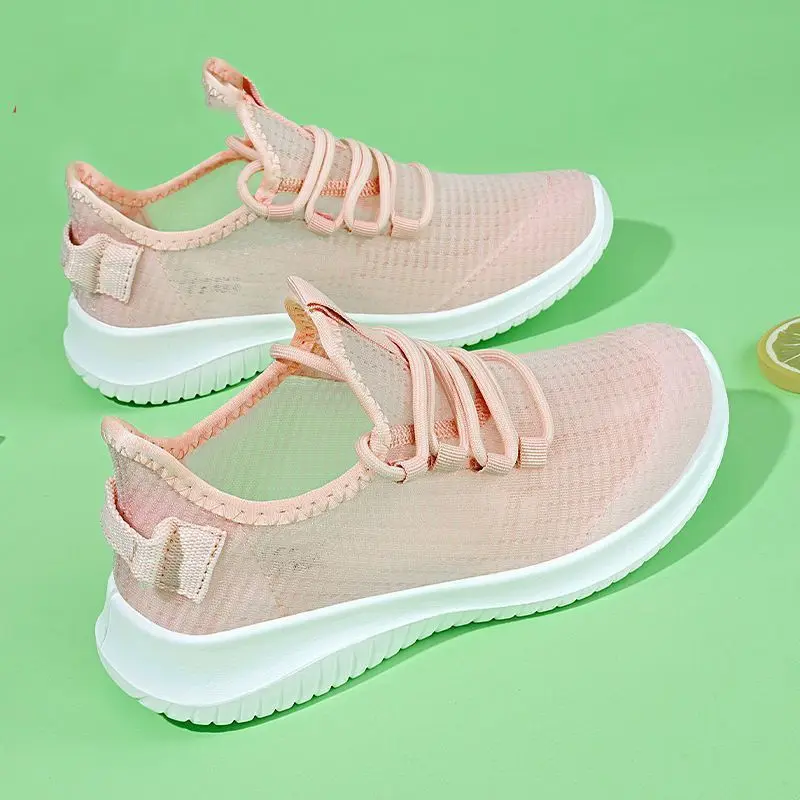 2023Summer Mesh Breathe Casual Women Fashion Lace Up Quality Light Sneakers New Female Platform Sport Running Vulcanized Shoes 5Ae4