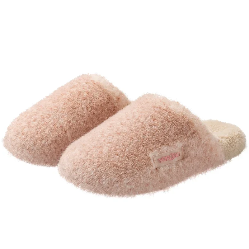 2025 NEW High end Women s Home Slippers Winter Fashion Plush Warm Men s Cotton Indoor Soft Sole Casual Flats Shoes Couples b f